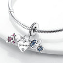 Silver Plated Boy Girl Couple Lovers Beads Charms Zirconium Dangle Fit Original Pandora Bracelet Necklace Jewelry Women Gift