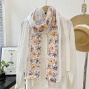 Wholesale New Floral Cotton Scarf Women Thin Flower Embroidered Shawls And Wraps Foulard Hijab Stoles Vintage Sunscreen Scarves