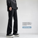 Autumn Vintage Straight Wide Legs BLACK Jeans Men's Streetwear Harajuku Washed Baggy Casual Flare Denim Trousers Y2K Male Pants