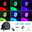 Datewink 4PCS Flat Par Lights With Bag 36LEDs RGB Stage Lighting Effect DMX512 For DJ Disco Karaoke Wedding Party Club Christmas