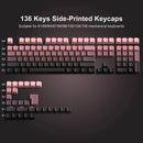 Gradient Purple Double Shot PBT Keycaps Cherry/OEM Profile 136 Keys Side Printed Keycaps for Gateron Cherry MX Switches Keyboard
