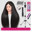 New Female Mannequin Training Doll Head With 70% Real Hair For Hairsyles Hairdressing Cosmetology Dolls Head With Stand Tripod
