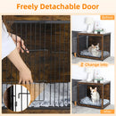 Large Elevated Dog Crate Wooden Dog Kennel Cage Pet House End Table with Double Door and Removable Tray Rustic Furniture Indoor