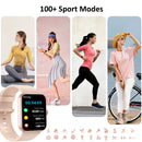 IOWODO R50 Pnik Smart Watch 1.85” Full Touch HD Smartwatch Bluetooth Calling Fitness Tracking Woman Watches with Voice Assistant