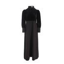 AP 2025 New Arrival Women Autumn Velvet Patchwork Dress Elegant Lady Maxi Dress Fashion