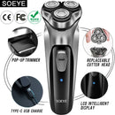 Men's Electric Shaver For Men Shaving Machine SOEYE Beard Trimmer 3D Floating Blade Washable USB Recharge Hair Cutting Machine