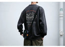 2025 Spring Mens Loose Fit Round Neck Hoodie Big Size Oversized Streetwear Hip Hop Retro American Casual Pullover Trendy Print