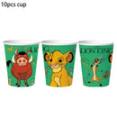 Lion King Simba Party Decorations Disposable Tableware Cup Plate Napkin Tablecloth Cake Topper Banner for Kids Party Supplies