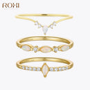 优雅蛋白石水晶戒指 女士925纯银戒指 婚礼宣言珠宝 Anillos кольца bague femme plata 925