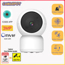 Camdepot 3MP IP 摄像头，支持 Onvif，适用于 NVR 区域报警 2.4Ghz WiFi 摄像头 AI 跟踪人形检测 双向音频 PTZ 婴儿监视器 ICSEE