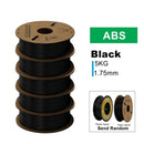 KINGROON 3D Printer Filament PLA PETG TPU ABS 5KG Bundle Black White Gray 1.75mm No bubbles Plastic 5x1kg/Roll , Random Spool