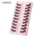 YSDO 5/10对假睫毛 自然长款仿3D水貂毛假睫毛 手工制作假睫毛嫁接化妆柔软半假睫毛