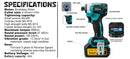 688N.m 1/4'' Brushless Electric Screwdriver Cordless Screwdriver Electric Drill Impact Driver Kit for Makita 18V Battery Pin