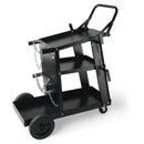 SucceBuy Welding Cart 3-Tier Welder Cart with Swivel Wheels Safety Chains Rolling Tank Storage for Plasma Cutter Welding Machine