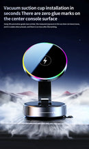 Cooling Magnetic Car Wireless Charger Car Phone Holder Mount Fast Charging for iPhone 15 14 13 Pro Suction Cup Vacuum Foldable
