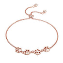Bamoer Genuine 925 Sterling Silver Cute Pet Footprints Bracelet Cat Paw Adjustable Chain Bracelet for Women Birthday Gift SCB096