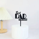 New Dad's Happy Birthday Cake Topper Golden Beer Super Dad High-grade Acrylic Father's Day Party Cake Toppers Dessert Decoration