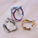 Irregular Liquid Branch 304 Stainless Steel Rings For Women Men's Accessories Fashion Jewelry Finger Adjustable Ring Bague Party