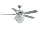 52 Inch Chandelier Ceiling Fan Light with 5 Blades and Remote Control
