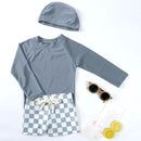 2025 Kids Boy Swimsuits Summer Sun Protection Vacation Beach Pants Long sleeve Tops with Hat Children Surfing Swim Suit 1-7T