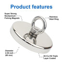 Super Strong Neodymium Fishing Magnets Heavy Duty Rare Earth Magnet with Countersunk Hole Eyebolt for Salvage Magnetic Fishing