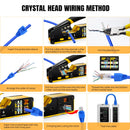 DayPlus Pass Through RJ45 Crimp Tool Kit Ethernet Crimper CAT5 Cat5e Cat6 Crimping Tool Kit 3 IN 1 - Crimp Cutting Peeling