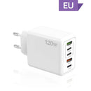 120W PD 5 Port USB Charger Fast Charging QC3.0 USB C Type C Mobile Phone Charger For iPhone Huawei Samsung Xiaomi Quick Charge