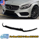 Front Splitter For Mercedes-Benz W205 C180/C200/C250/300 Sport Black 2015-2018 3PCS Front Bumper Lip Trim Molding