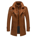 Men's autumn and winter business woolen coat fashion double collar cold jacket thick coat windproof