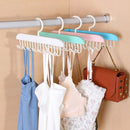 8 Hooks Bra Hanger Belts Camisole Clothes Organizer Rack Tie Hats Scarf Holder Non-slip Space Saving Wardrobe Storage