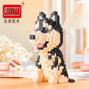 Linkgo 乐高积木 边境牧羊犬 哈士奇 斗牛犬 柯基 雪纳瑞 3D模型 动物狗 迷你积木人偶 儿童益智玩具 礼物