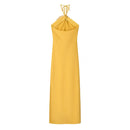 Women Elegant Chest Diamond Flower Halter Dress Backless Sexy Long Dresses Summer 2025 New Fashion Evening Party Dresses