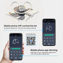Smart Ceiling Fan with LED Lights for Bedroom Ceiling Fan (Repeated Unnecessarily) with Remote Control & App Control for Dining