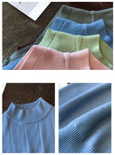 女式衬衫 Blusas Mujer De Moda 2023 夏季无袖针织衬衫女上衣高领衬衫女式衬衫 E405