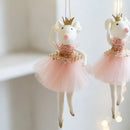 New Christmas Mouse Doll Pendant Girl Ballet Angel Christmas Tree Pendant Plush Hanging Xmas Decoration Charms New Year Gifts