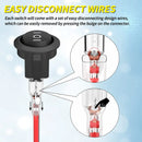 5PCS Round KCD1 Rocker Switch 12V 3 Pin 3 Position ON Off ON 10A/125V DC SPDT Circle Toggle Switch with Wires for Auto Car Boat