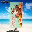 30*60inch Ultra-Soft Beach Towel with Tropical Vibes Furry Friends Cat Beach Towel