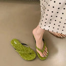 SUOJIALUN 2025 Summer New Brand Women Slipper Fashion Narrow Band Slip On Flip Flops Soft Flat Heel Outdoor Casual Dress Slides