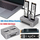 双盘位M.2 NVME固态硬盘克隆USB3.2 Type C NVME扩展坞M.2 M.3 NVME PCI-E外置硬盘盒适用于M2固态硬盘M Key固态硬盘