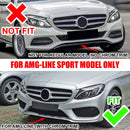 Front Splitter For Mercedes-Benz W205 C180/C200/C250/300 Sport Black 2015-2018 3PCS Front Bumper Lip Trim Molding