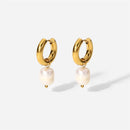 Stainless Steel Gold Plated Earrings Pearl Pendants Women's Earrings Trend Simple Pendant Earrings Party Jewelry 2022