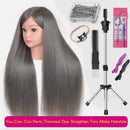 New Female Mannequin Training Doll Head With 70% Real Hair For Hairsyles Hairdressing Cosmetology Dolls Head With Stand Tripod