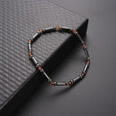2024 Trendy Weight Loss Magnetic Hematite Round Beads Stretch Anklet Anti-Fatigue Health Care Energy Slimming Anklet Jewelry