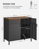 Sideboard, kitchen cupboard, double door cabinet, adjustable floor, steel rack, industrial style multi-functional