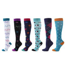 6 PAIRS Compression Socks Flowers Animal Fruit for Men Women Running Nurse Socks Nurses Sport Ladies Lady Womens Running