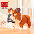 Linkgo 乐高积木 边境牧羊犬 哈士奇 斗牛犬 柯基 雪纳瑞 3D模型 动物狗 迷你积木人偶 儿童益智玩具 礼物