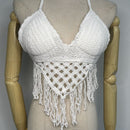 summer holiday beach camis lady sexy tassels crochet camisole women sexy tassels bikini camis female crochet halter bikini tops