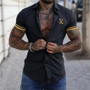 Men's shirt printed lapel summer short-sleeved Hawaiian simple new style daily vacation breathable casual and comfortable