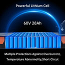 Z36 电动滑板车 5600W 双电机 60V 28AH 65KM/H 铝电池 11英寸轮胎 折叠越野电动滑板车