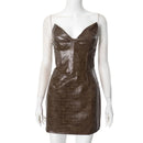 The Mirabelle | Strapless Faux-Leather Party Mini Dress